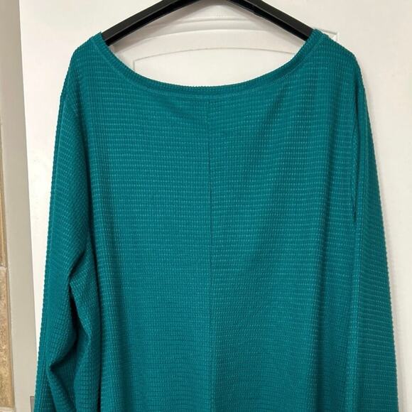 Lane Bryant NWT Turquoise Green Thermal Waffle Knit Relaxed Fit Top 30-32 5X - Picture 4 of 13